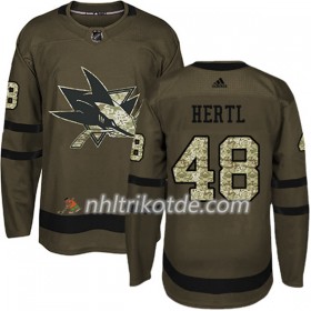 San Jose Sharks Trikot Tomas Hertl 48 Adidas 2017-2018 Camo Grün Authentic - Herren
